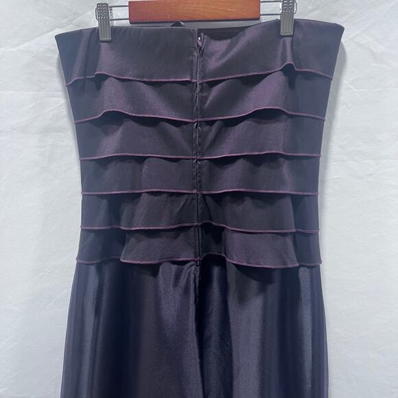 Tadashi Shoji Layered Strapless Mermaid Formal Maxi Gown Women's Dress Size 10P - Picture 6 of 10